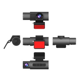 3 Channel Dash Cam 2K+1080P Front, Inside and Rear, Screenless Design Mini Dash Camera with Built-in WiFi, Night Vision, Free 32GB Card, App Control, G-Sensor, Loop Recording, Easy Install for Cars