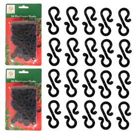 SHATCHI 108Pcs Black Mini Gutter Hooks S Shape – Reusable Christmas Light Hangers, Plastic Gutter Hanging Clips for Outdoor Festival & Seasonal Fairy Lights