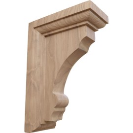 Ekena Millwork BKTW02X04X06TMGM Small Thompson Wood Wood Brackets, 2 1/2"W x 4"D x 6"H , Mahogany