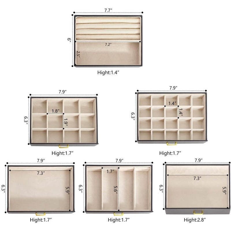 AKOZLIN Huge Jewelry Box Organizer Functional Lockable, Large Leather Jewelry