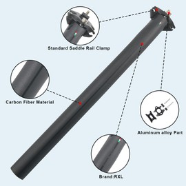 RXL SL Carbon seatpost 27.2 Mountain Bike seatpost Road Bicycle Setback seatpost 25mm Adjustable clamp Cycling seatpost Carbon seat Tube MTB Carbon seat Post UD Matte 27.2 * 350mm
