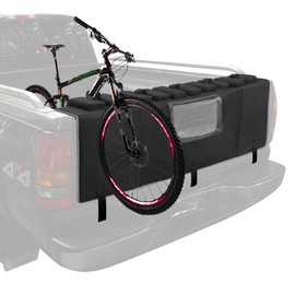 MDSTOP Tailgate Pad for Mountain Bike, Truck Tailgate Bike Pad with Reflective Strips,Tool Pockets, Backup Camera Opening, MTB Tailgate Pad Carries Up to 5 Bikes, E-Bikes, BMX&Road Bikes (Black, L)