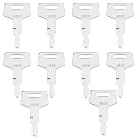 VGOL Pack of 10 Ignition Protection Keys H806 17001-00019 Compatible with Takeuchi Excavator Compatible with Gehl Track Loader Starter Key