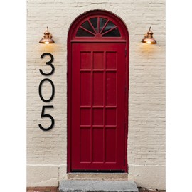 15 Inch Modern House Numbers For Outside,Large Metal house Numbers for Outside, Large Address Numbers For House Number Matte Black Floating Outdoor Flush Mount Vertical Aluminum Home Address Numbers 7