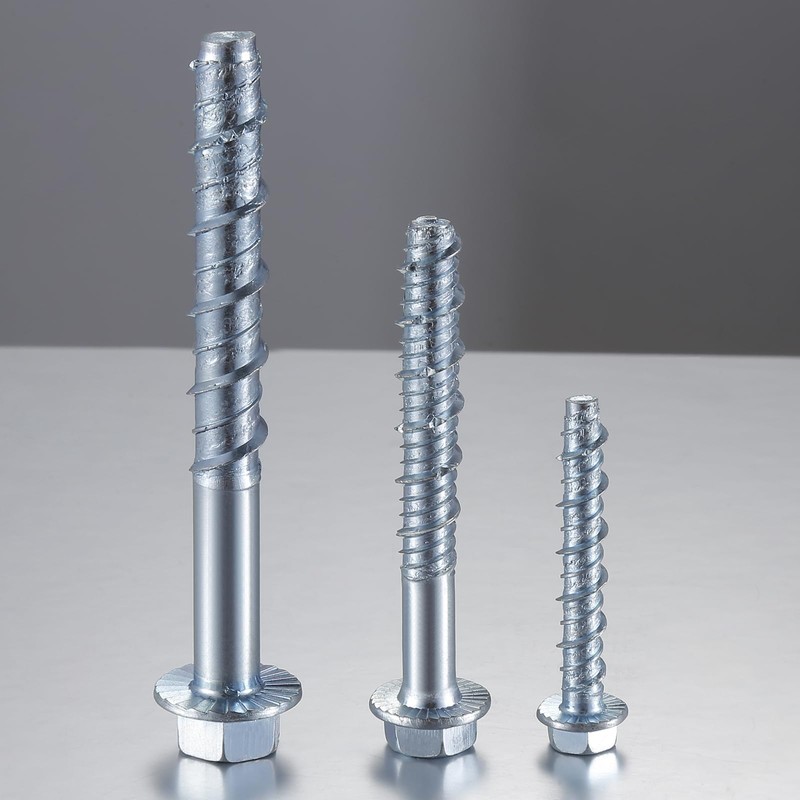 Wensilon 5/16" x 3" Zinc Plated Large Diameter Concrete Screw