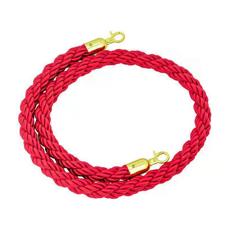 ANCLLO 1.5m Red Twisted Queue Rope Divider Mass Control Support