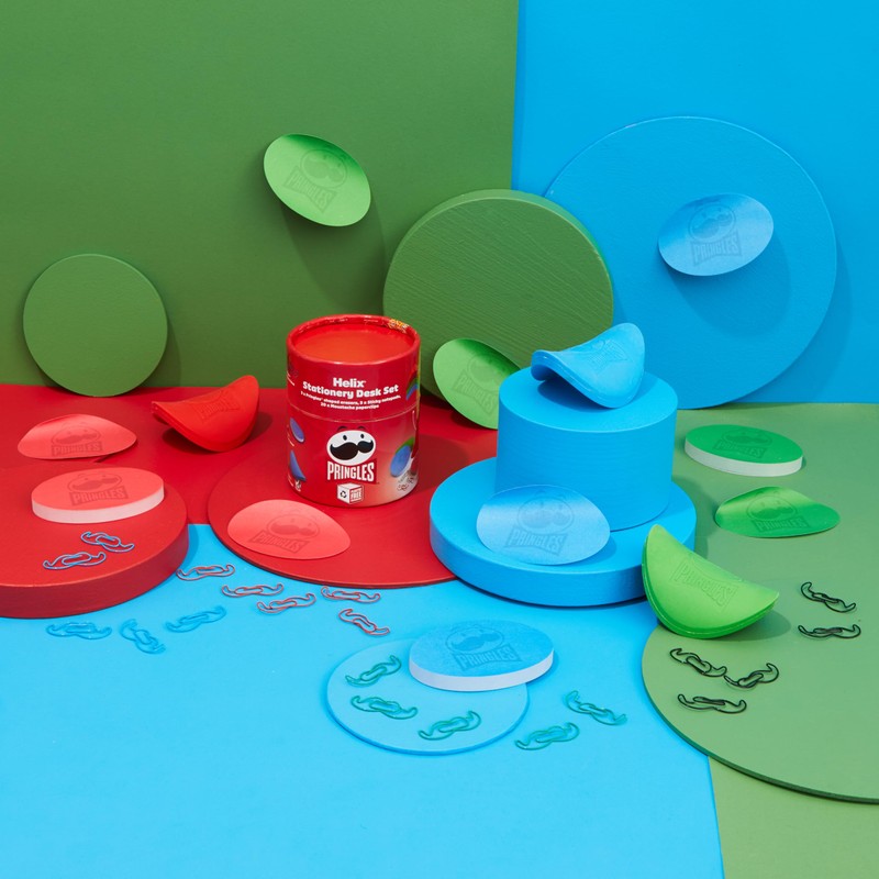 Helix Pringles Desk Stationery Set - Includes Pringles Shaped Erasers