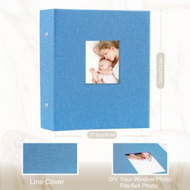 Artmag Fabric Photo Album 4x6 400 Large Capacity for Family Wedding Anniversary Linen Album Holds 400 Vertical Photos (400 Pockets, Teal)