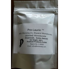 PFPO Pure 100g  Monolaurin powder (equivalent to 100x 1000mg) in a metalized pouch.