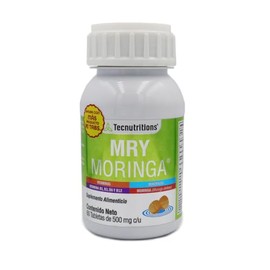 MRY Moringa 90 TABS DE 500 MG C/U 100% Naturales | Apoyo Anti-oxidativo, Antiinflamatorio y Brinda Energía, Suplemento, MRY Moringa con Vitaminas B - Suplemento Natural con Apoyo Energizante, Metabolismo y Bienestar General