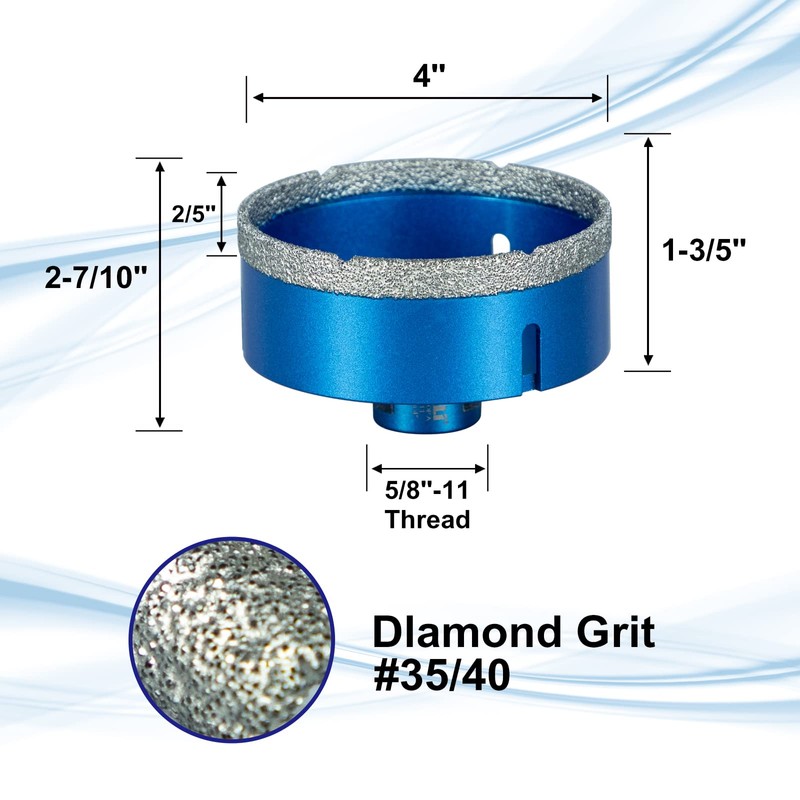 SALI Diamond Core Drill Bits 4 Inch (102mm) Tile Hole