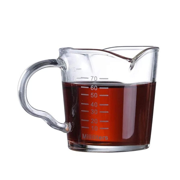 Espresso Shot Glass 3-Ounce Triple Pitcher Barista Double Spouts With