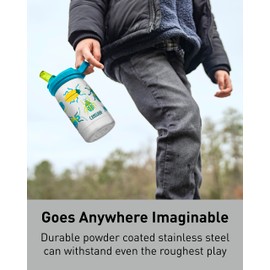 CamelBak 2665106035 Eddy+ Kids 12 oz Botella de Agua con Sorbito, Acero Inoxidable con Aislación, Bugs!