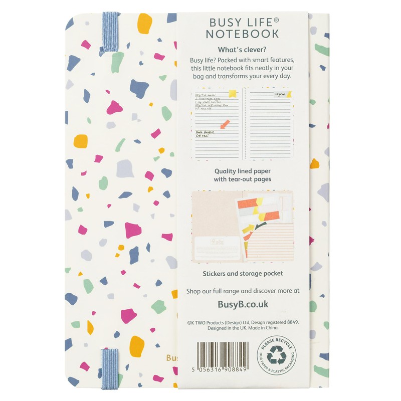 Busy B A6 Notebook in Terrazzo with Lined Pages, Tear-out
