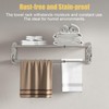 BESy Adjustable 15-25 Inch Towel Rack with Shelf for Bathroom