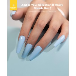 BURANO Gel Nail Polish, Gel Gel Polish 15ml Gel Colors Gel Neon Gel Soak Off UV Led Nail Lamp Gel Polish 1 Bottle 0.5 Oz Nail Art DIY Home Hot Color Nails (Baby Blue 360)