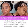 Betufllo Headband Wig Human Hair Wigs for Black Women Curly