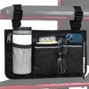 Wheelchair Side Organizer Storage Bag Armrest Pouch with Cup Holder