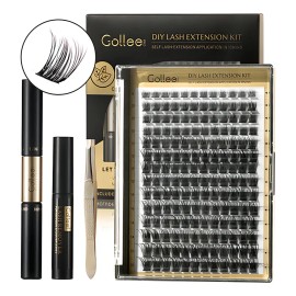 Kit De Extensión De Pestañas Diy Gollee 9 A 16 Mm Color Negro Largo 9 Mm Tipo De Curvatura D04