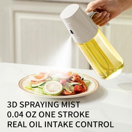 stackbear 2 in 1 Oil Sprayer and Dispenser - 16oz BPA-Free Glass Olive Oil spray bottle for Cooking, Air Fryer, BBQ, Healthy Salad & Non-Stick Pans, Green