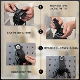 5 Pack Cable Organizer 7.25 x 1 Inch Heavy Duty Heavy Duty Multipurpose for Cables, Extensions, Hoses, Bicycle, Garters, Trouser Straps, Garage