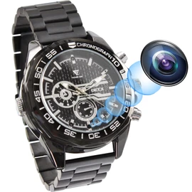 Takumi Brand TK-WAT-29 Wristwatch Camera (1080p / 16GB Built-in) Small Camera Voice Recorder (Infrared Night Vision/Motion Detection), Modern Alpha