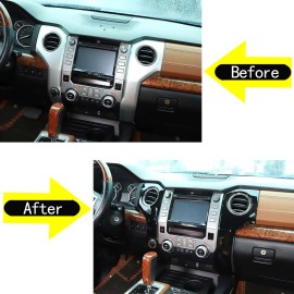 CSKT2022 GLoss Black Center Conosle Air Vent Trim Frame Cover Fit For Tundra 2014-2021