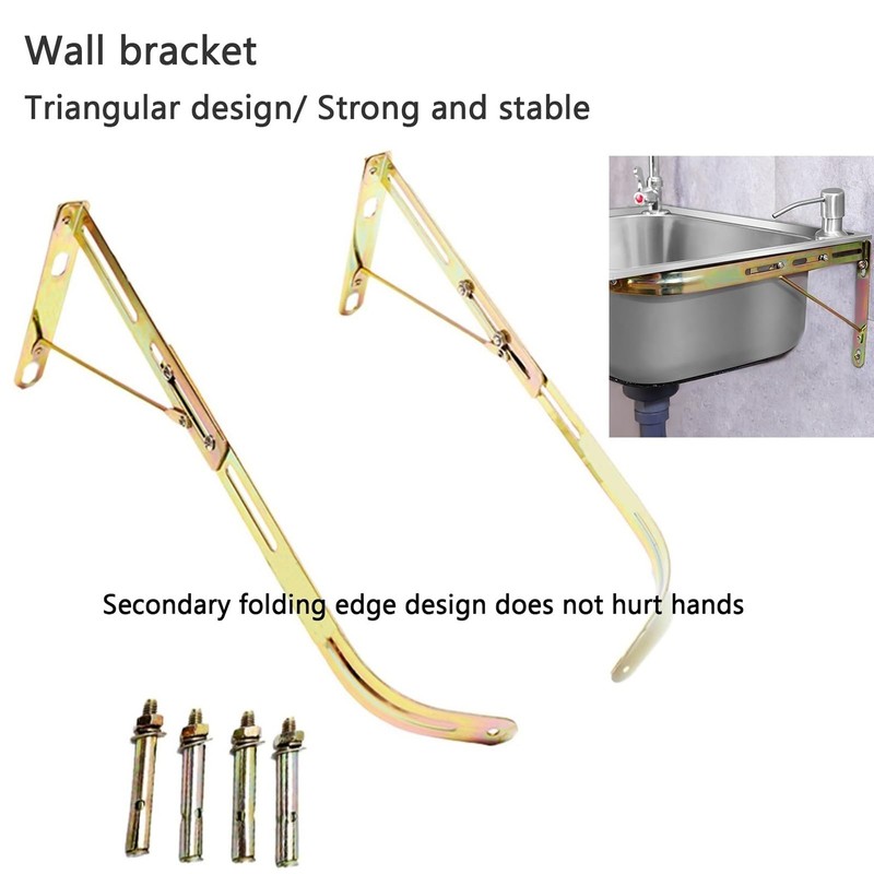 Stainless Steel Sink Wall Mount Commercial Hand Washing Station Prep