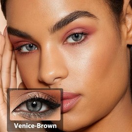 Turin-Blue Eyelash Tweezers for Eye Contact Lens Application and Display Purpose makeup tool set:_Vanice brown