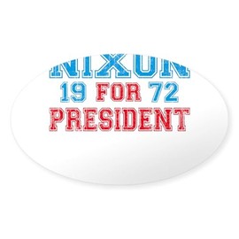 CafePress Retro Nixon 1972 Oval Sticker (10 Pk) Oval Car Bumper Sticker(10-Pack)