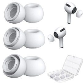 AirPods Pro Ear Tips [3 Pairs] Replacement Ear Tips for Airpods Pro and Airpods Pro 2nd Generation with Noise Reduction Hole and Built-in dust Guard Screen Includes Portable Storage Box (S/M/L)
