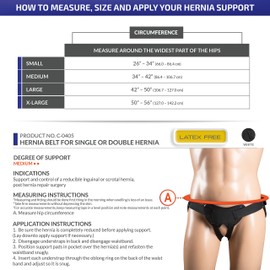 Champion Hernia Belt, Single or Double Herniation Pad, Adjustable Compression Support, Black, Medium
