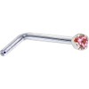 Body Candy Solid 14k White Gold 1.5mm Genuine Pink Sapphire