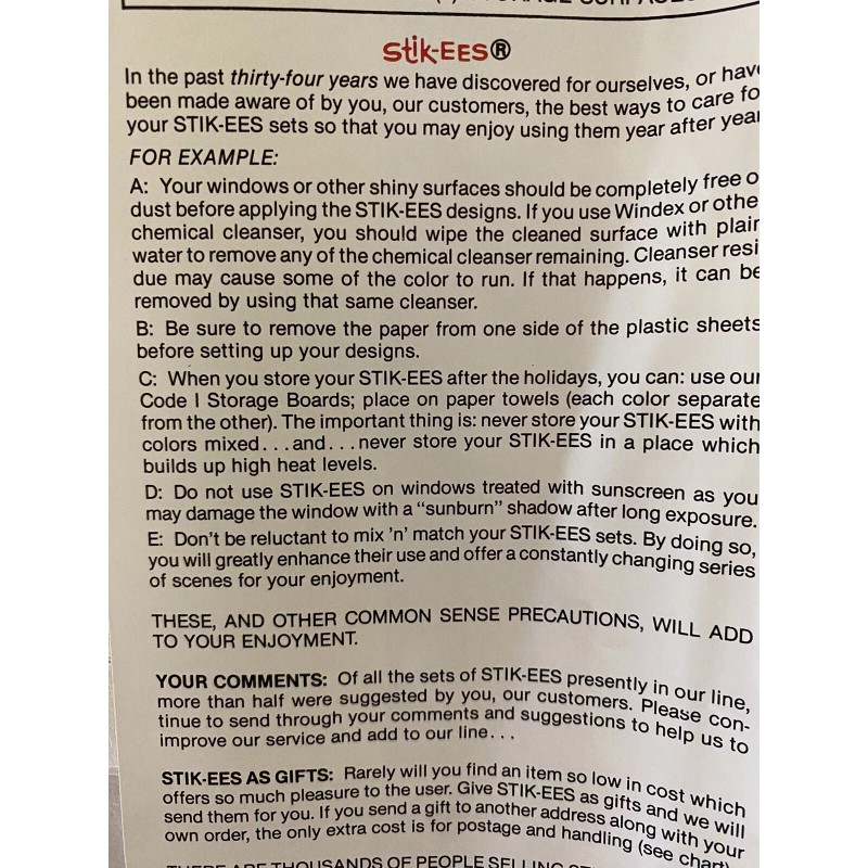 Stik-EES Easter Spring Garden Window Clings Vintage Stik-EES Bunny Squirrel