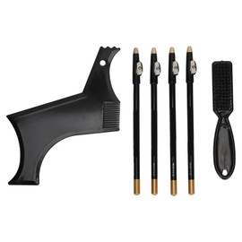 Beard Shaper, Professional Beard Shaping Tool with Inbuilt Comb & 4 Barber Pencils, Beard Hair Lineup, Beard Stencil Guide Template Outliner for Line Up & Edging, Shaping &