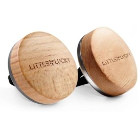 Beech Wood Car Air Freshener Vent Clip 2 Pack, Refillable Auto Diffuser with 4 Scent Refills for Hidden Air Vents