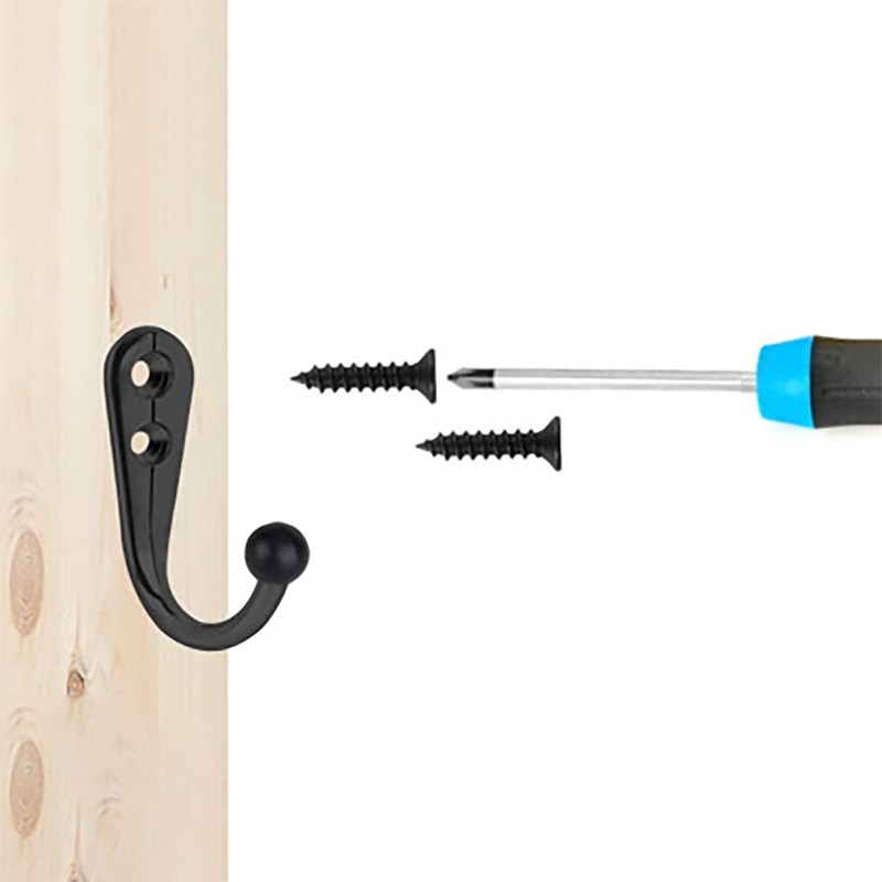 DaiUni Pack of 4 Wardrobe Hooks Wall Hooks Vintage Towel