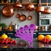 5 Pcs Purple Plastic Measuring Cup and Spoon Kitchen Tool