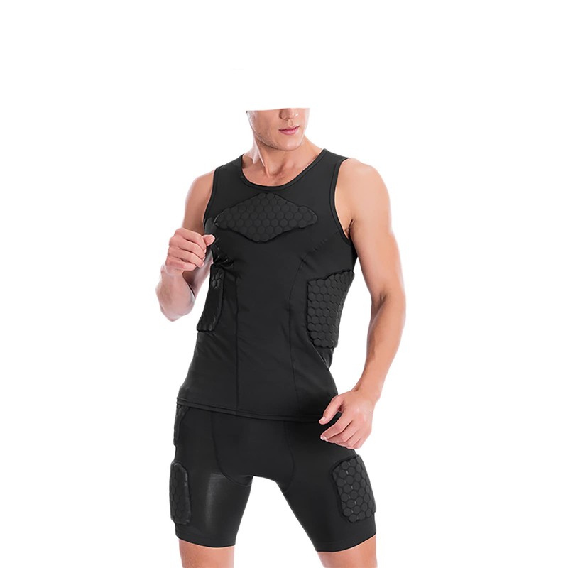 Jellybro Padded Sleeveless Shirt Chest Rib Protector Protective Shirt for