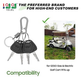 10L0L 4 Pack Golf Cart Ignition Keys for EZGO Gas & Electric Golf Cart 1976-up, Replace OEM 17063-G1