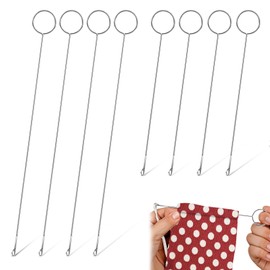 Nogeqi 8 Pcs Loop Turner Sewing Tool for Knitting Loop Turner Tool for Silicone Beads Sewing Loop Turner Hook with Latch for Fabric Strips Belts Straps Tube DIY(2 Sizes)