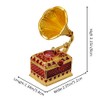 FJ FENGZHIJIE Trinket Box Gramophone Decor Gold Plated Crystal Phonograph
