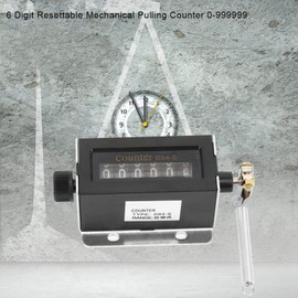 Digits Manual Tally Counter,D94-S 6 Digit Resettable Mechanical Pulling Counter 0-999999, Mechanical Counter Digits Pull Counter