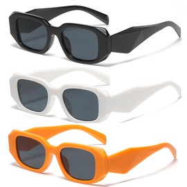 Kids SunGlasses UV Protection for Boys Girls 3 Pack Square Sunglasses Retro Vintage Glasses with Lenses for 3-9 Years Old Children 7013