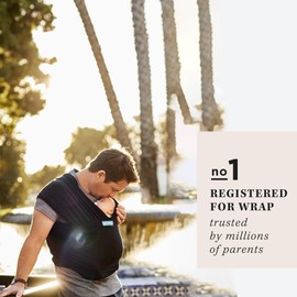 Moby Classic Baby Wrap (Black) - Baby Wearing Wrap For Parents On The Go - Baby Wrap Carrier For Newborns, Infants, and Toddlers-Baby Carrying Wrap For Babywearing, Breastfeeding, Keeping Baby Close