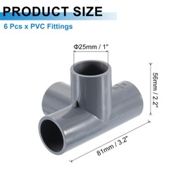 sourcing map 3/4" PVC Fittings, 4 Pcs 4 - Way Elbow Connector Elbow PVC Furniture Fittings Corner Fitting for Water Supplies PVC Furniture DIY Shelf Greenhouse Tent Connection, Grey