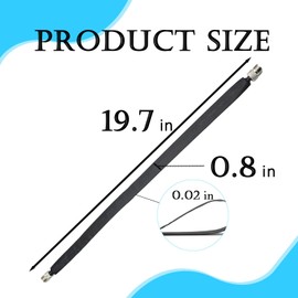 Hxszk Door/Window Pass Through Flat Coaxial Cable - SO239 UHF Female to UHF Female - 19.7" Length - Black - 2-Pac