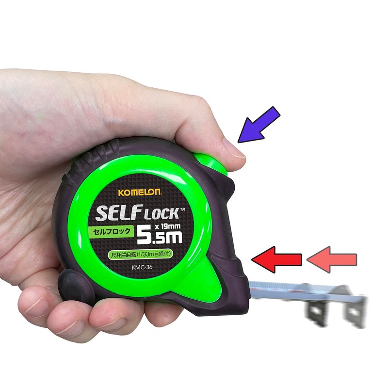 Komelon Convex Self-Lock 19 Tape width 19mm 5.5m with inch