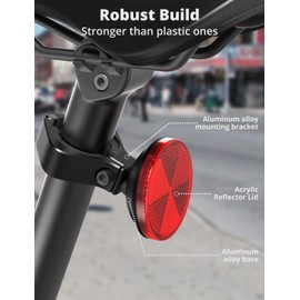 SUPMEGA AirTag Bicycle Mount, Hidden AirTag Bicycle Reflector with Metal Bracket, Anti-Theft GPS Tracker Accessories, Waterproof AirTag Holder for Bicycles, E-Bikes and Scooters