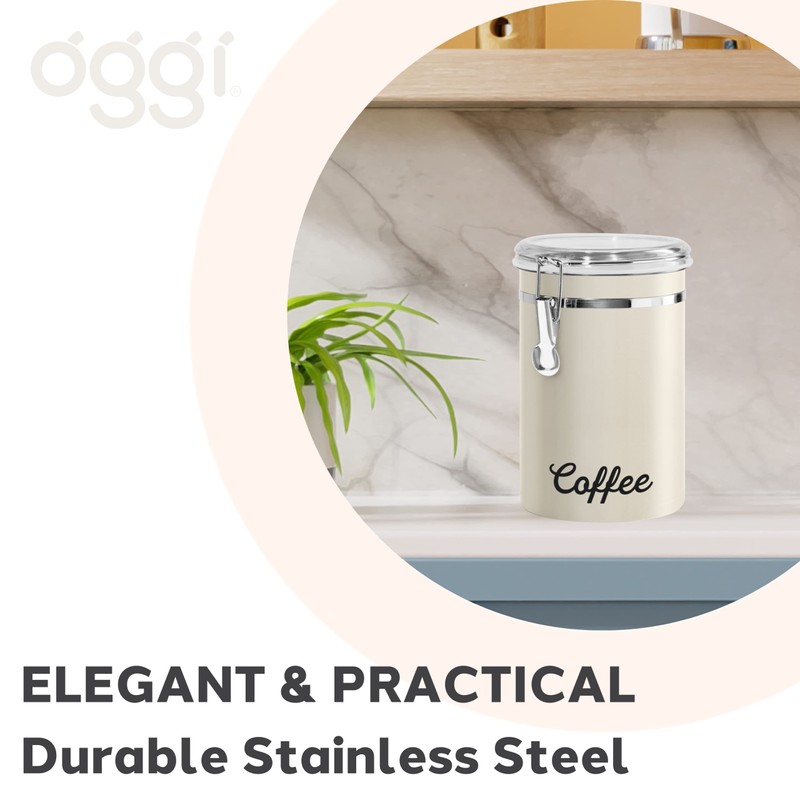 Oggi Stainless Steel Coffee Canister 62 fl oz - Airtight